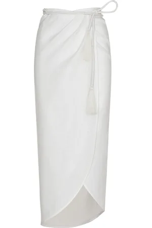 Andres Otalora Aquí Conmigo Tassel-Detailed Linen Wrap Skirt, , US 8