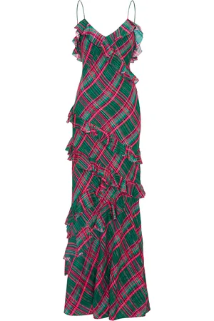 LOVESHACKFANCY Rialto Ruffled Silk-Blend Maxi Dress, , US 0