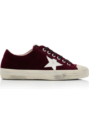 Golden Goose V-Star 2 Leather-Trimmed Velvet Sneakers, , IT 35
