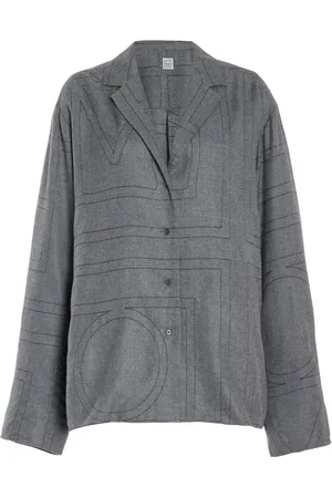 Totême Monogram Flannel PJ Top, , FR 32