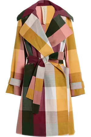 Marrakshi Life The Plaid Cotton-Blend Trench Coat, , XXS