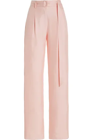 LAPOINTE Belted Silk-Twill Wide-Leg Pants, , US 2