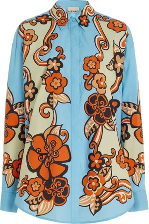 ALÉMAIS Ondine Printed Organic Cotton Shirt, , AU 4
