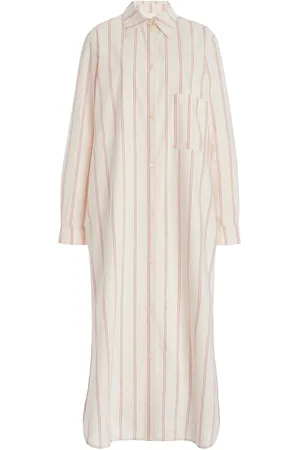 Totême Striped Cotton-Silk Maxi Tunic Dress, , FR 32