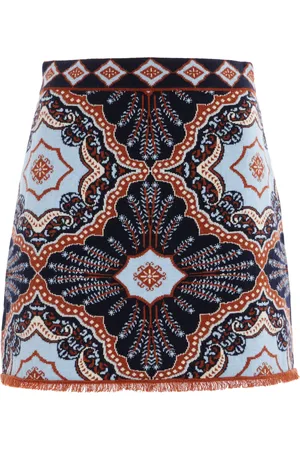 Cara Cara Lindy Printed Wool-Cashmere Mini Skirt, , L