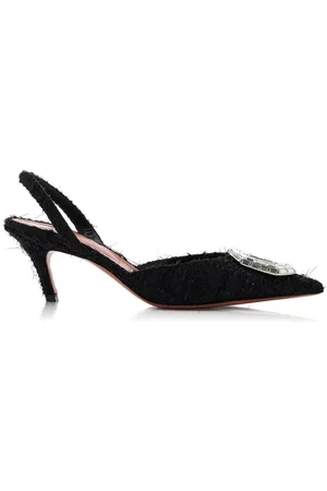 Amina Muaddi Camelia Tweed Slingback Pumps, , IT 36