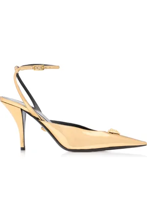 VERSACE La Vacanza Metallic Leather Pumps, , IT 36