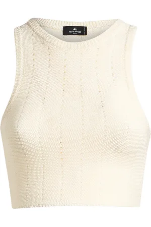 Etro Knit Cotton-Blend Crop Top, , IT 40