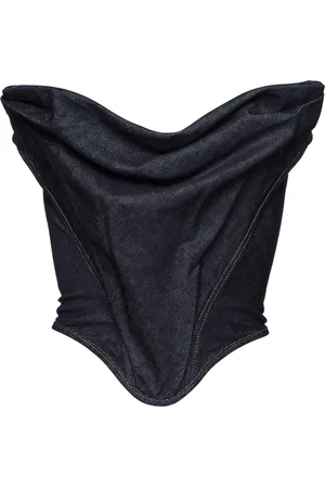 MAGDA BUTRYM Strapless Denim Corset Top, , FR 40