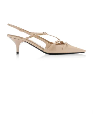 Miu Miu Buckle-Detailed Patent Leather Slingback Pumps, , IT 39
