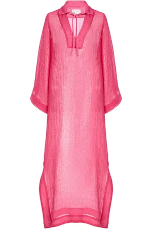 Lisa Marie Fernandez Linen-Blend Gauze Tunic Caftan, , L