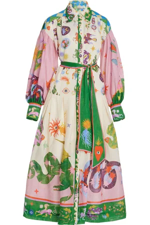 ALÉMAIS Seeker Balloon-Sleeve Midi Shirt Dress, , AU 6