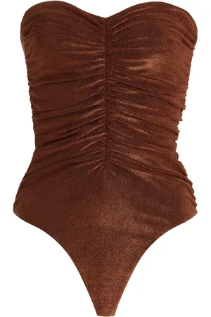 Jade Swim Yara Ruched Metallic Swimsuit, , XS