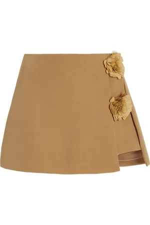ALEXIS Susie Floral-Appliquéd Crepe Mini Skirt, , L