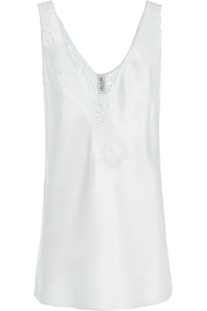 DEL CORE Lace-Trimmed Satin Slip Top, , IT 44
