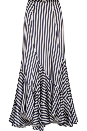 Silvia Tcherassi Florina Striped Silk Maxi Skirt, , XS