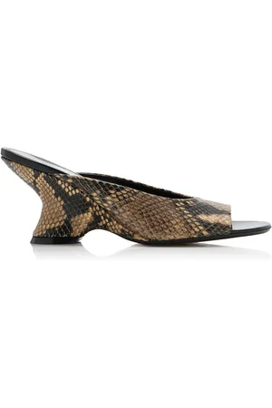 DRIES VAN NOTEN Snake-Print Leather Wedge Sandals, , IT 37.5