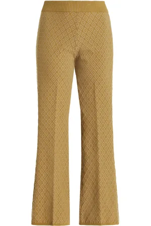 High Kickit Flared Diamond-Jacquard Knit Pants, , XS