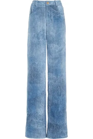 BRANDON MAXWELL The Reid Velvet Denim Straight-Leg Pants, , US 0
