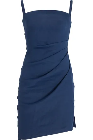 ANEMOS The Nadege Asymmetric Linen-Blend Mini Dress, , L