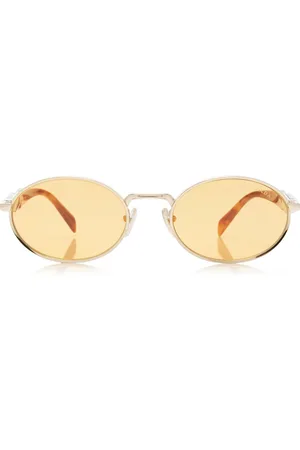 Prada Oval-Frame Metal Sunglasses, , OS