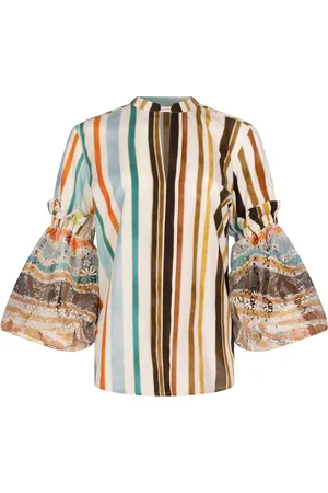 Silvia Tcherassi Nuru Striped Cotton Top, , S