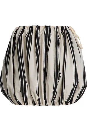 Serafini Striped Cotton-Blend Mini Skirt, , IT 38