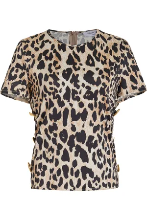 FRANCOISE Exclusive Emanuelle Buttoned Leopard-Print Top, , FR 36