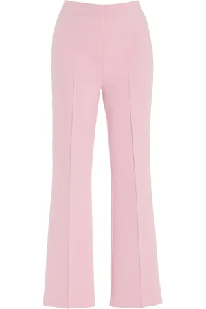 High Exclusive Kick Stretch-Cotton Knit Cropped Flared Pants, , XS