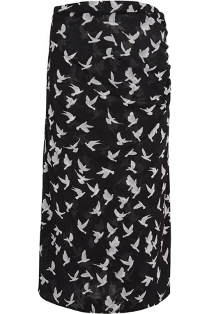 Stella McCartney Ruched Mesh Jersey Midi Skirt, , L