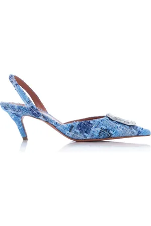 Amina Muaddi Camelia Tweed Slingback Pumps, , IT 36