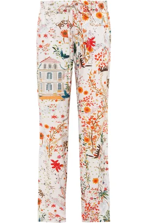 SIEDRES Nedi Printed Crepe Straight-Leg Pants, , S