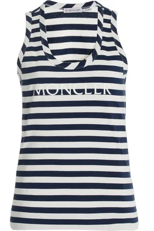 Moncler Striped Cotton-Jersey Tank Top, , S
