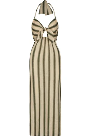 JOHANNA ORTIZ Los Siete Mares Cutout Linen Midi Dress, , US 10