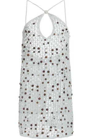 COPERNI Beaded Knit Cotton Mini Dress, , L