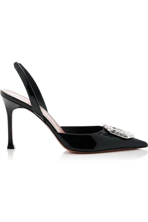 Amina Muaddi Camelia Patent Leather Slingback Pumps, , IT 36
