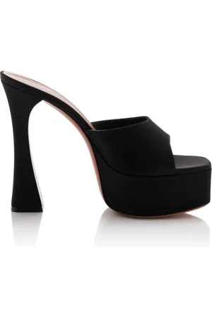 Amina Muaddi Dalida Satin Platform Sandals, , IT 38