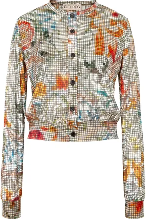SIEDRES Poli Floral Devoré Cardigan, , XS