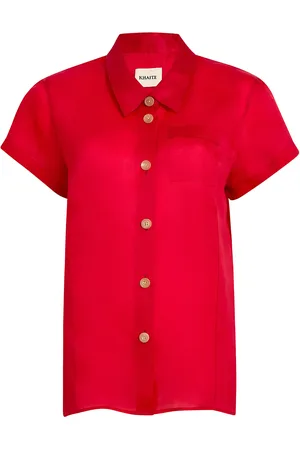Khaite Keefe Silk Charmeuse Shirt, , L