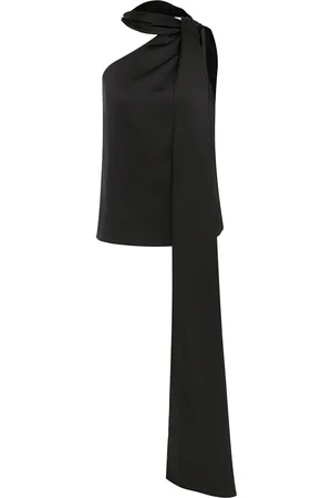 Ila Lily Tie-Neck Satin One-Shoulder Top, , EU 36