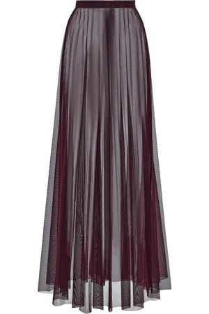 The Frankie Shop Vallen Pleated Mesh Maxi Skirt, , XS