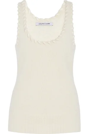 AISLING CAMPS Whip-Stitched Wool-Blend Knit Tank Top, , L
