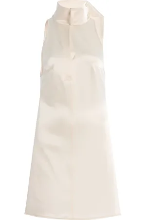 Courrèges Scarf-Neck Satin Mini Dress, , FR 34