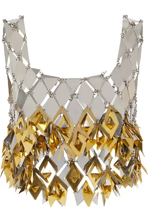 Paco rabanne Paillette-Sequin Chainmail Tank Top, , FR 38