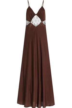Favorite Daughter The Manifest Lace-Inset Satin Maxi Dress, , S