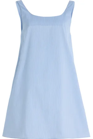K.NGSLEY Apollo Draped-Back Striped Cotton Poplin Mini Dress , , FR 38