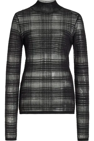 Proenza Schouler Stefanie Plaid Knit Sweater, , XS