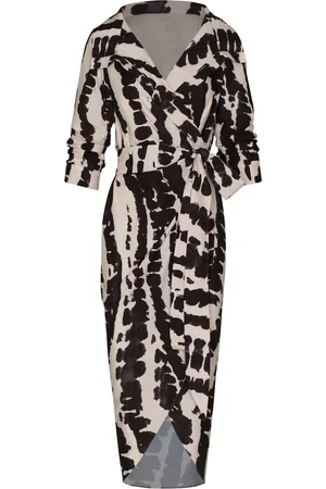 Andres Otalora Sagrado Printed Cotton Poplin Midi Wrap Dress, /white, XS