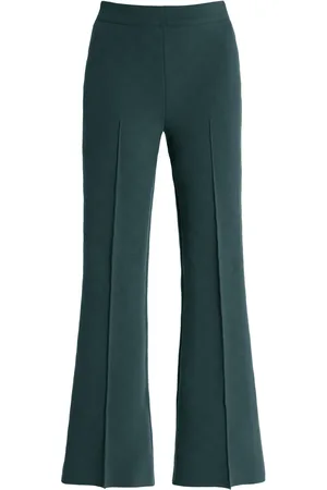High Kick Stretch-Cotton Knit Cropped Flared Pants, , XS