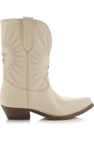 Golden Goose Wish Star Embroidered Leather Western Boots, , IT 36